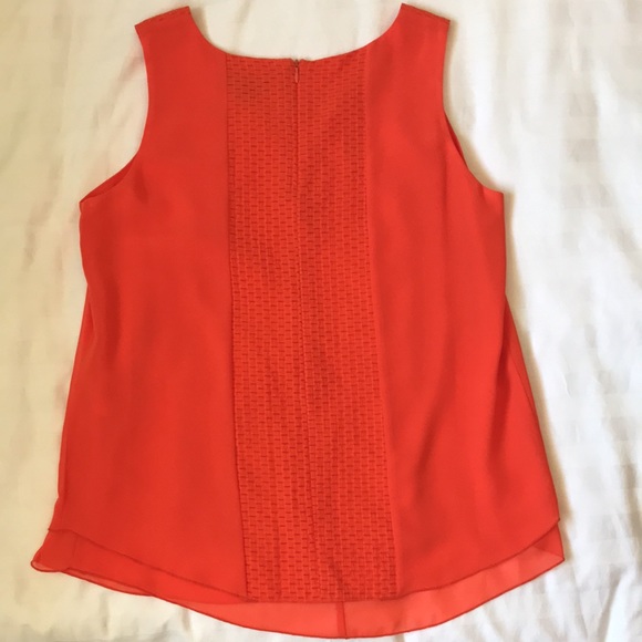Carré noir orange layered sleeveless top with front/back textured centres EUC - Picture 5 of 6